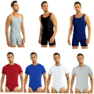 FEESHOW Men's One-Piece Romper Bodysuit Boxer Leotard Tops Undershirt Sports - Bild 1 von 2