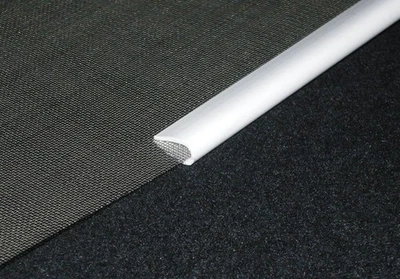 Rigid Edge Mesh Trim, binder bar, edging, uPVC, 4mm internal width, 80cm 244cm