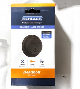 Schlage Single-Cylinder Deadbolt Lock Aged Bronze B60N G 716 - Picture 1 of 4