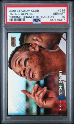 Rafael Devers 2020 Topps Stadium Club Chrome Orange Refractor /99 PSA 10 Red Sox - Image 1 of 2