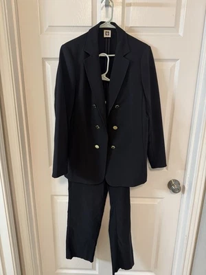CONJUNTO CHAQUETA BLAZER Y PANTALÓN TRAJE NEGRO ANNE KLEIN Foto 1 de 4