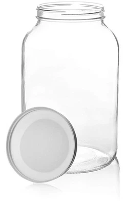 1 Gallon Glass Jar with Lid Extra Wide Mouth Large Mason, Leak Proof Airtight... - Image 1 of 4