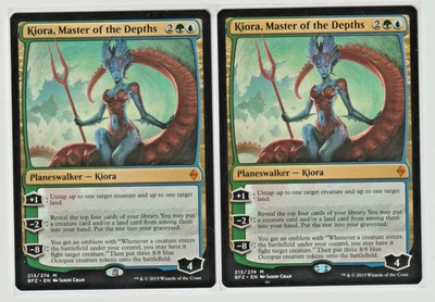 Kiora, Master of the Depths x3 lot MTG Zendikar BFZ 213 Gold Mythic Planeswalker - Image 1 of 4