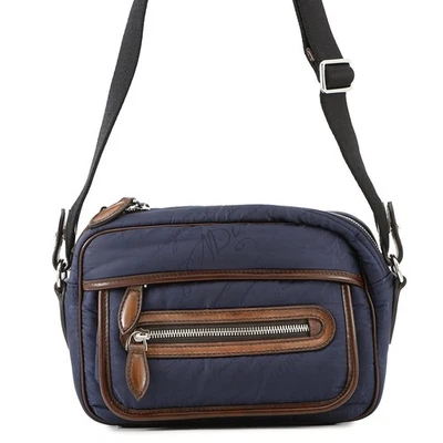 Berluti каллиграфии скритто Messenger сумка нейлона/кожи темно-синий/коричневый - Изображение 1 из 4