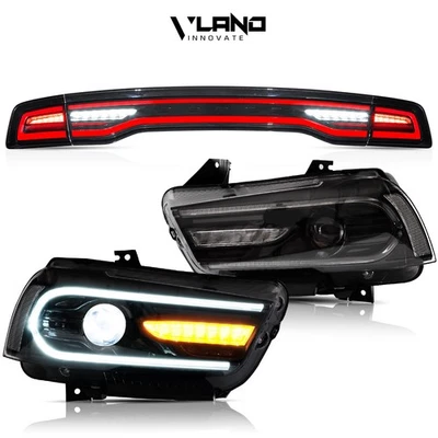 Faros proyectores LED VLAND + luces traseras para Dodge Charger 2011-2014 secuenciales Foto 1 de 4