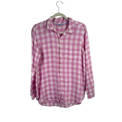 Camisa Joules Jeanne Rosa Blanco Guinga Lino a Cuadros Preppy Cottage Mujer 8 UK 12 Foto 1 de 4