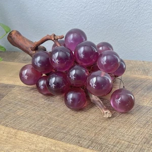 Centro de mesa grande púrpura Lucite uva madera a la deriva MCM de colección - Imagen 1 de 8