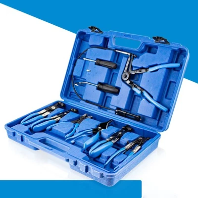 BITUXX 11pcs Automotive Flexible Hose Clamp Clip Pliers Set Swivel Jaw Angled Band Tool