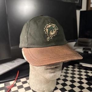 Vintage Miami Dolphins American Needle Leather Bill Strap Back Hat - Picture 1 of 12