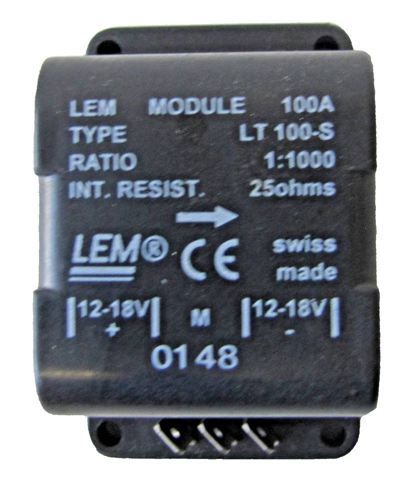 LEM Current Transducer Sensor LT 100-S 100A Hall Effect 25 Ohms 1:1000 Ratio - Image 1 of 4