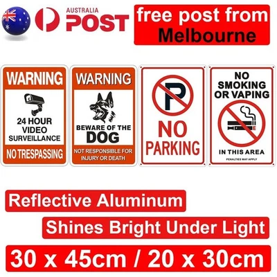 Metal Warning Sign Video Camera Beware of Dog Guard Signs Home 200x300 300x450mm - image 1 of 4