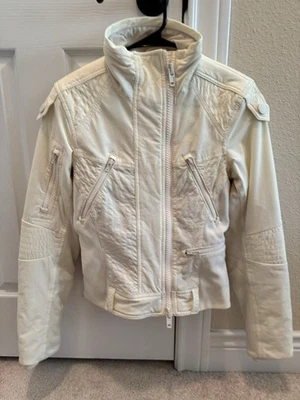 Adidas Stella McCartney White Moto Jacket Women’s XS Quilted Biker Style Rare - Image 1 of 4