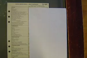 Suzuki Service Specs Specifications TS100C TS-100C - Picture 1 of 2