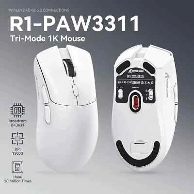 ATTACK SHARK R1 Mouse Bluetooth Gaming Mouse PixArt PAW3311 Sensor 6 Adjustable - Image 1 of 4