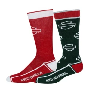 Harley Davidson Womens 2 Pack Christmas Open B&S Riding Crew Socks D89308670-600 - Picture 1 of 1