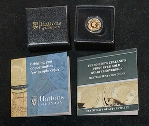 2019 NEW ZEALAND 1/4 Quarter Sovereign GOLD Coin NEW in Box+Papers 4,999 Struck - Picture 1 of 3