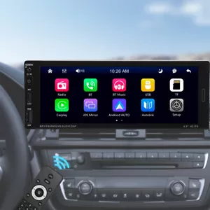 Single 1 Din Car Stereo Apple CarPlay 6.9 touchscreen Bluetooth Radio USB CAM FM - Picture 1 of 7