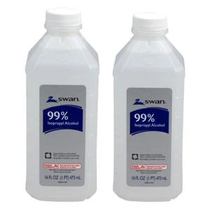2 Pack Swan Isopropyl Sanitizer 99% Alcohol Pint 16 OZ Antiseptic - Picture 1 of 1