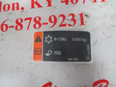 FACTORY OEM NEW SURPLUS 2014-2018 CHEVROLET CORVETTE A/C STICKER LABEL 22961600 - Image 1 of 2