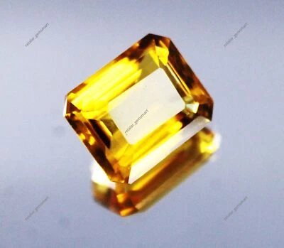 AAA+ 10 Ct Natural Certified Brazilian Emerald Cut Yellow Topaz Loose Gemstone - Image 1 of 4