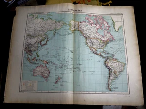 1898.Orig.Gogr.PLANISFERO TERRESTRE.MERCATORE.VIVIEN SAINT MARTEN.& World.Atlas. - Imagen 1 de 3