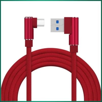 Кабель зарядного устройства USB-A-C 90° градусов под прямым углом тип C для Samsung Galaxy - Изображение 1 из 4