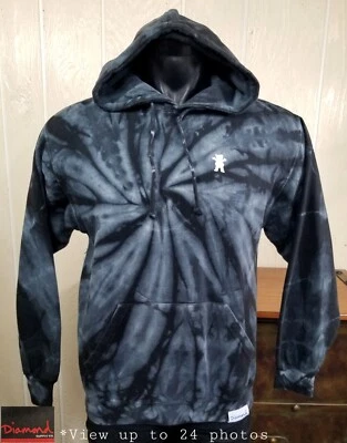 Moletom com capuz Diamond Supply Co masculino preto tingido pulôver logotipo urso tamanho P - Imagem 1 de 4