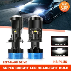 H4 9003 Mini LED Projector Hi/Lo Headlight Bulbs Kit Retrofit 300W 80000LM LHD  - Picture 1 of 16