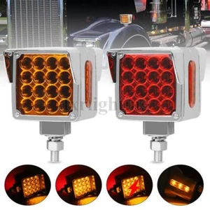 2pc LED Pedestal Fender Light Truck Trailer Double Face Turn Signal Brake Marker - Picture 1 of 9