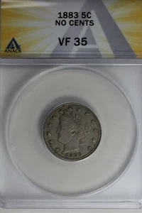 1883   .05   ANACS  VF 35 NO CENTS Liberty Nickel, V Nickel, 5 Cent Piece - Picture 1 of 2