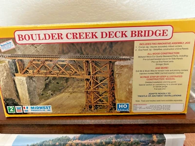 BOULDER CREEK Timber 木甲板桥 - HO 比例 - 木制套件 3052 - 全新 OOP — 第 1/4 张图片
