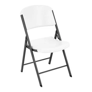 Lifetime Classic Commercial Folding Chair, White Granite, 1-single chair - Picture 1 of 7
