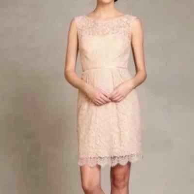 Vestido Jenny Yoo Scarlett Arenisca Marrón Encaje 10 Corto Formal Boda Baile de graduación  Foto 1 de 2