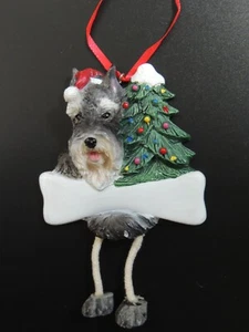 Schnauzer Ornament baumelnde Beine Hund abgeschnitten (rosa Zunge) Sie können personalisieren! - Bild 1 von 12