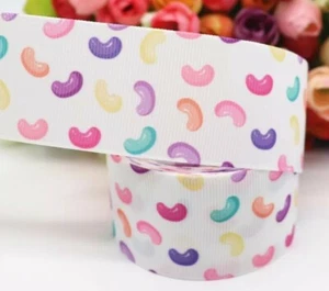 JELLY BEANS Grosgrain RIBBON 1m x 38mm width (1 1/2") birthday cake sweets - Picture 1 of 2
