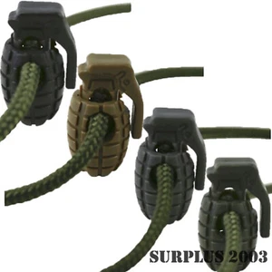 8 x Army Grenade Shape Cord Stopper Lock Clothing Rope Lace Spring Toggle - Picture 1 of 17