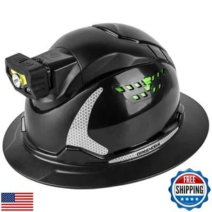 Sombrero duro de ala completa Green Devil Matrix con faros ventilados construcción segura - Imagen 1 de 5