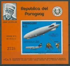 Paraguay 1975 Zeppelin Primer Viaje a América Bloque 246 sin usar (C27930) - Imagen 1 de 1