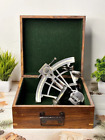 Henry Barrow & Co Brass Sextant, 9 Inches Tamaya Sextant with wooden box, Antiqu