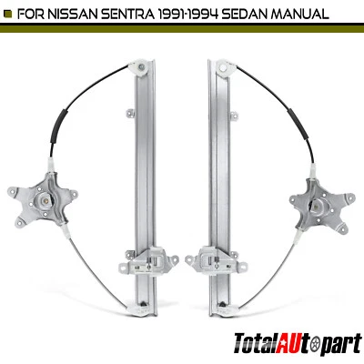 2x Reguladores de ventana delanteros izquierdo y derecho Nissan Sentra 1991 1992-1994 Foto 1 de 4
