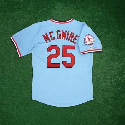 Mark McGwire 1982 St. Louis Cardinals Cooperstown Men's 30th Anniv. Blue Jersey - Image 1 of 4