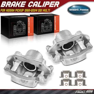 Pair Front Brake Calipers with Bracket for Nissan Pickup 1995-1997 720 D21 Multi - Image 1 of 4
