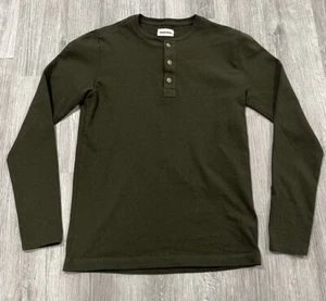 Taylor Stitch Henley Shirt Mens Sz 38 Long Sleeve Olive Green Cotton - Picture 1 of 6