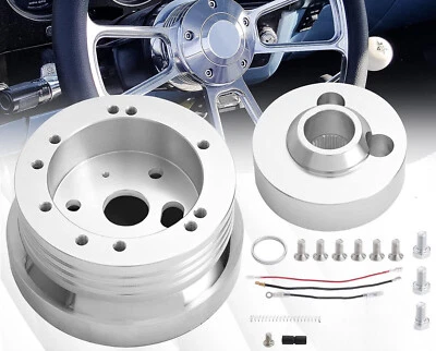 Adaptador de buje pulido para volante de 5 y 6 orificios para Flaming River/Ididit A01-56P Foto 1 de 4