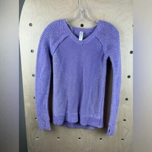 Ivivva Girls Ivivva Busy to be Cozy Knit Purple Sweater 14 - Picture 1 of 5