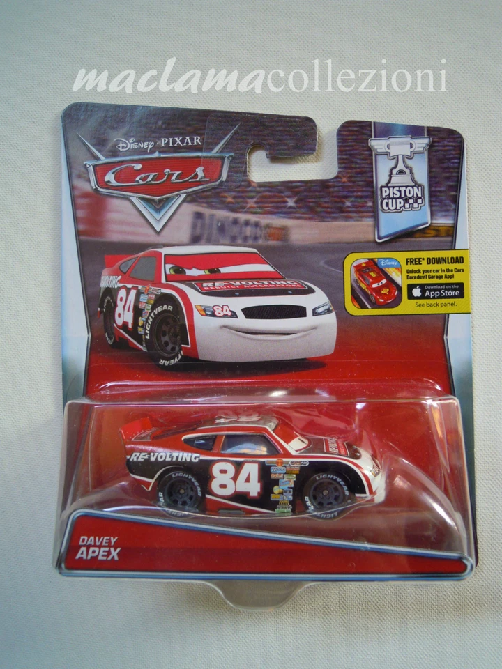 CARS Disney pixar DAVEY APEX 2016 RE-VOLTING nr. 84 piston mattel 1/55 maclama - Immagine 1 di 1