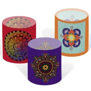 2 Photophore Glossy Paper Adhesives, Lamp - Mandala Yoga Pattern - Picture 1 of 2
