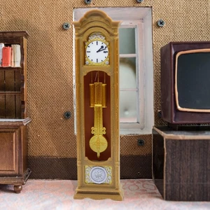 Miniature Floor Clock 1/12 Scale Grandfather Clock Living Room Decor Vintage - Picture 1 of 7