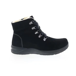 Propet Demi WFA0165 Womens Black Wide Suede Lace Up Casual Dress Boots 8.5 - Picture 1 of 4