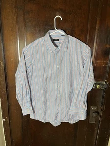 Hugo Boss Hemd mit Knopfleiste 18 34/35 blau/rosa gestreift langarm - Bild 1 von 11